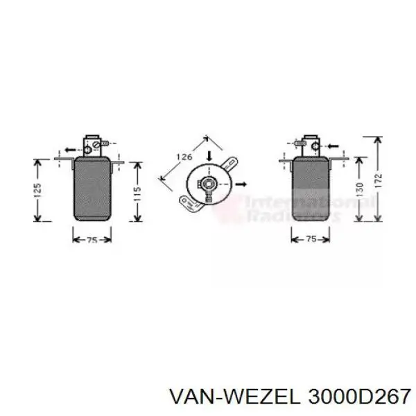 Осушитель кондиционера 3000D267 VAN Wezel