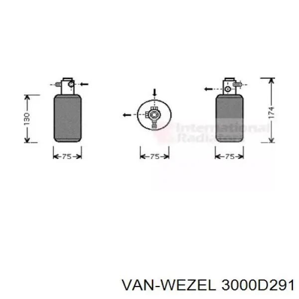 Осушитель кондиционера 3000D291 VAN Wezel