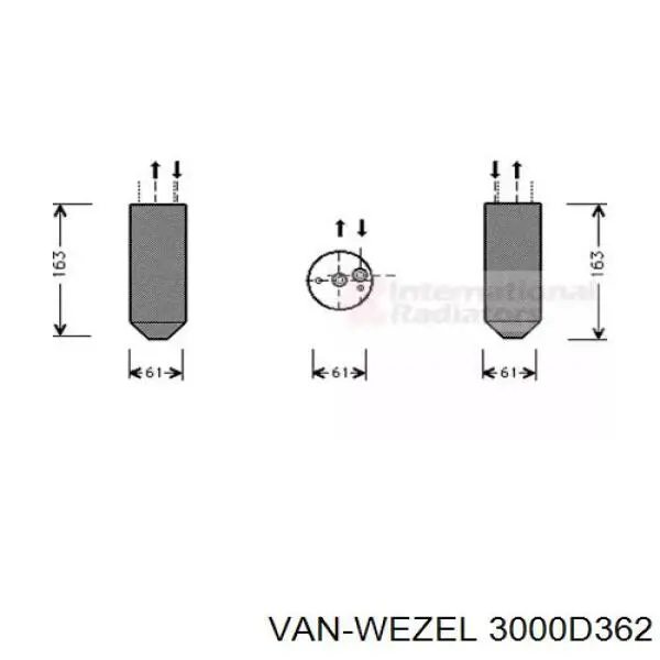 Осушитель кондиционера 3000D362 VAN Wezel