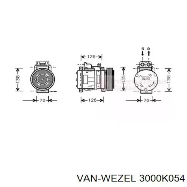 Компрессор кондиционера 3000K054 VAN Wezel