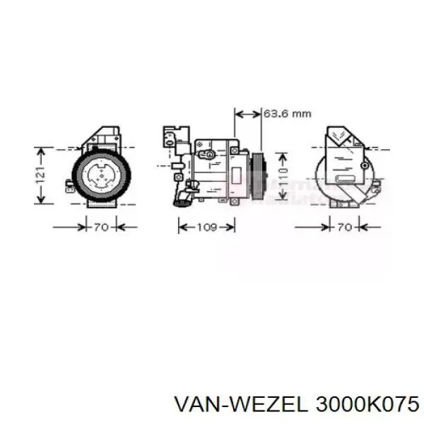 Компрессор кондиционера 3000K075 VAN Wezel