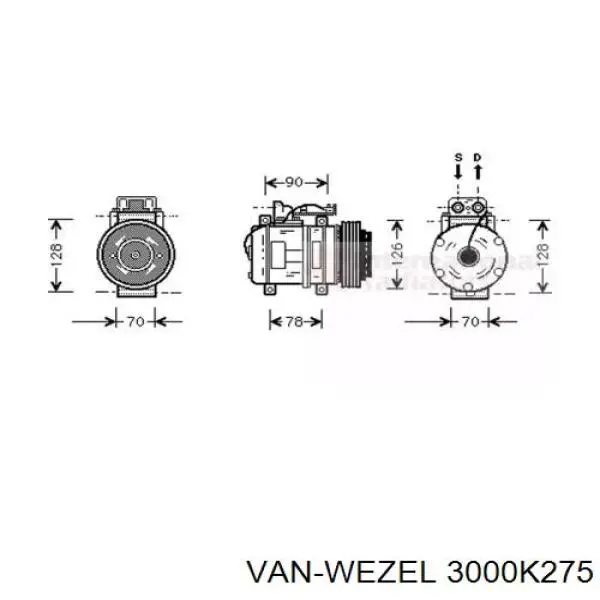 Компрессор кондиционера 3000K275 VAN Wezel