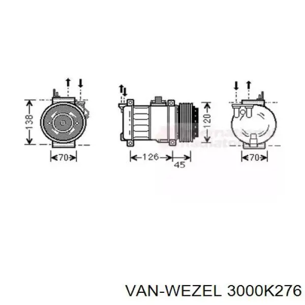 Компрессор кондиционера 3000K276 VAN Wezel