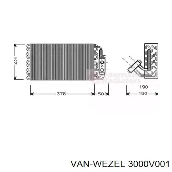 Испаритель кондиционера 3000V001 VAN Wezel