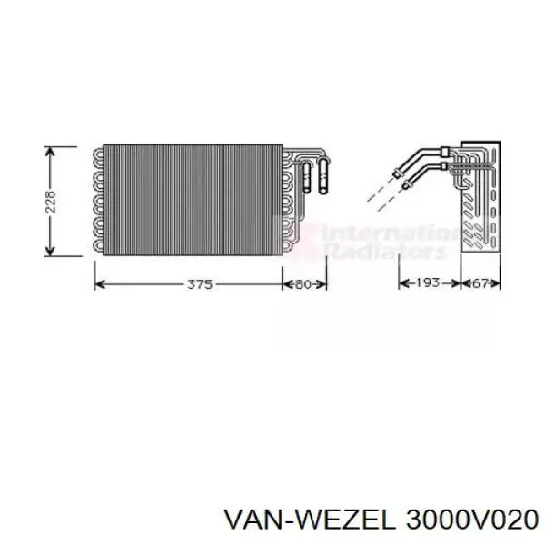 Испаритель кондиционера 3000V020 VAN Wezel