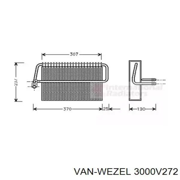 Испаритель кондиционера 3000V272 VAN Wezel