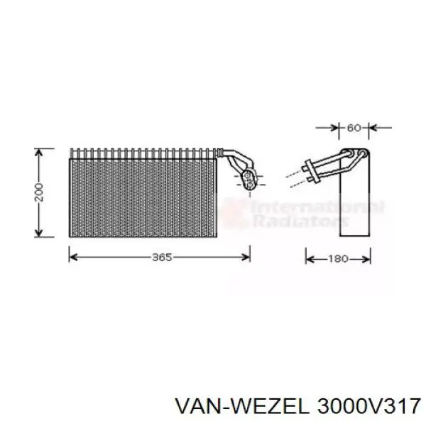 Испаритель кондиционера 3000V317 VAN Wezel