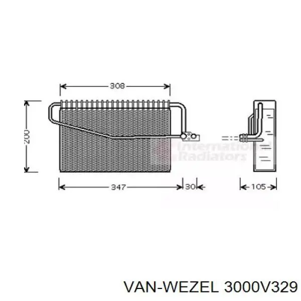 Испаритель кондиционера 3000V329 VAN Wezel