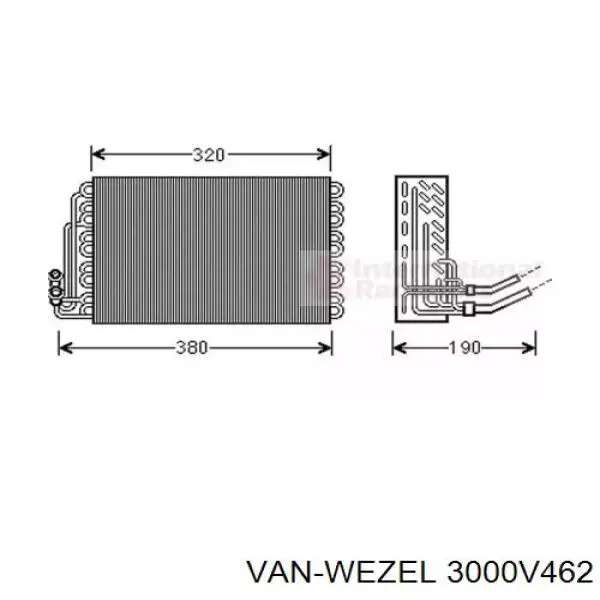 Испаритель кондиционера 3000V462 VAN Wezel