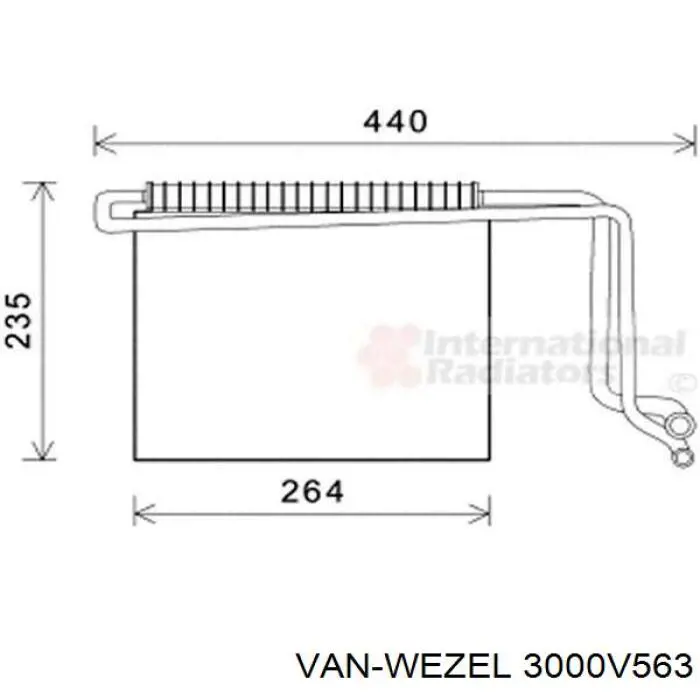 Испаритель кондиционера 3000V563 VAN Wezel