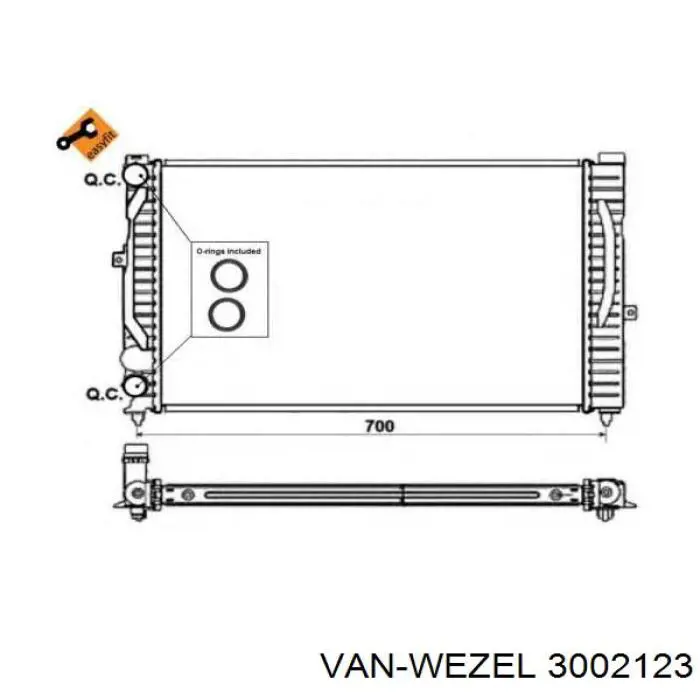 Купить 3002123 VAN Wezel Радиатор водяной
