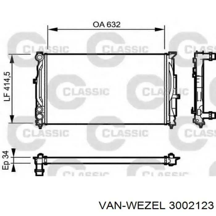 Радиатор 3002123 VAN Wezel