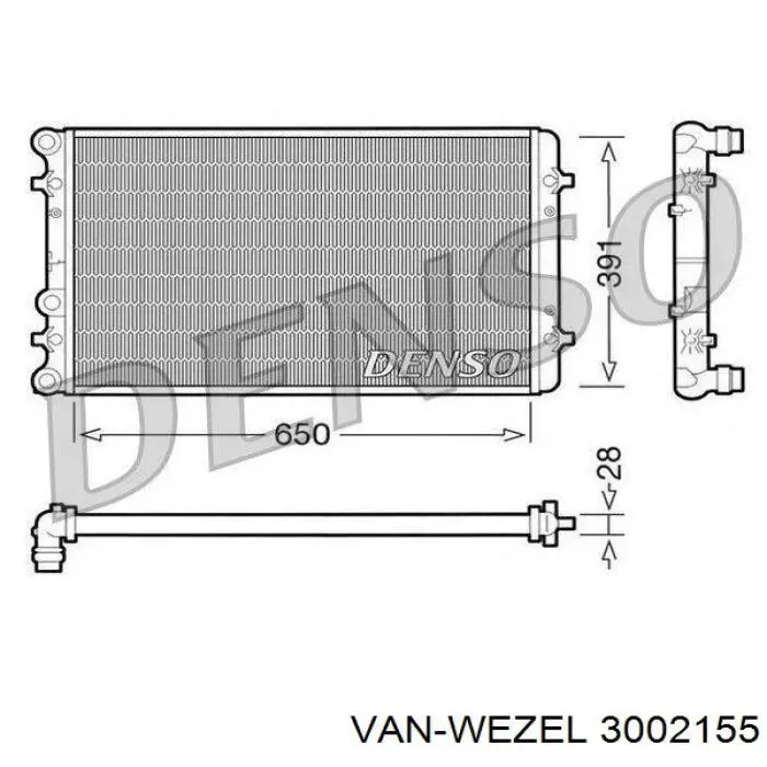 Купить 3002155 VAN Wezel Радиатор водяной