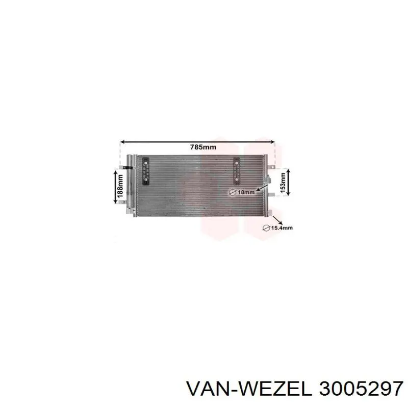 Радиатор кондиционера 3005297 VAN Wezel