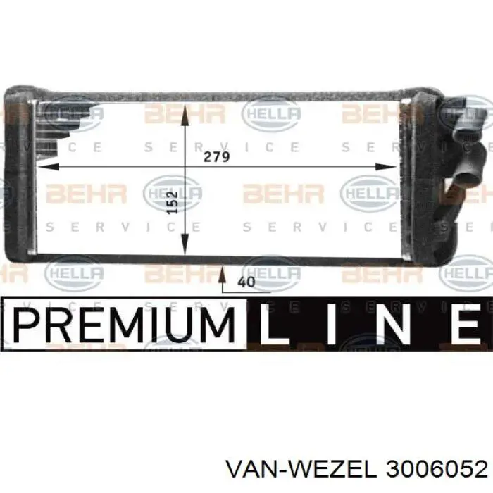 3006052 VAN Wezel Радиатор отопителя салона