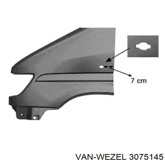 Ремонтная часть арки крыла заднего левого 3075145 VAN Wezel