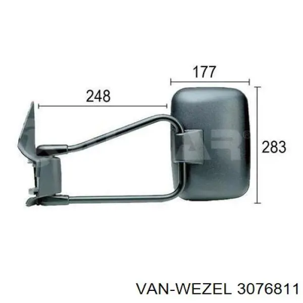 Левое боковое зеркало 3076811 VAN Wezel