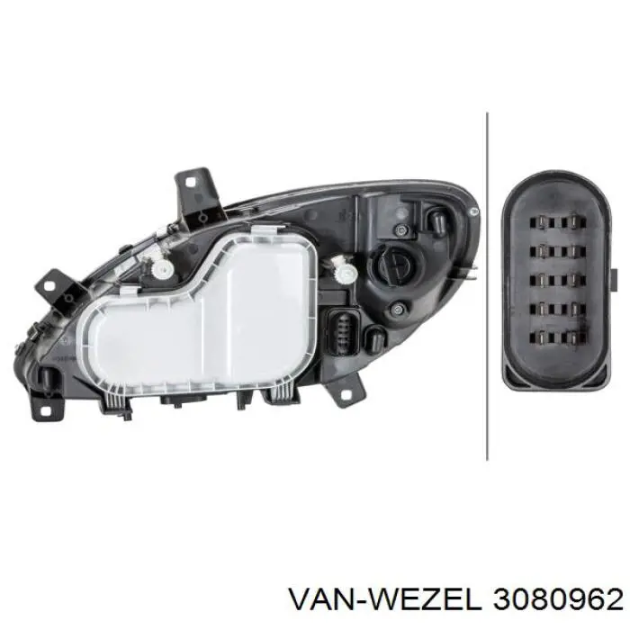 Правая блок фара VAN Wezel 3080962 цена, от 107.10 USD