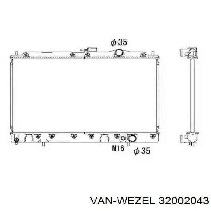 Радиатор 32002043 VAN Wezel