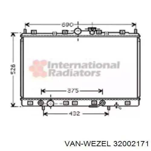 Радиатор 32002171 VAN Wezel