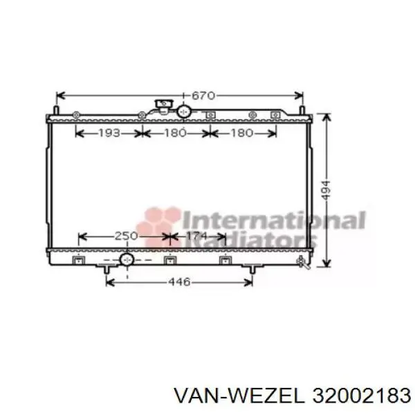 Радиатор 32002183 VAN Wezel