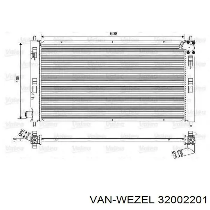 Купить 32002201 VAN Wezel Радиатор водяной