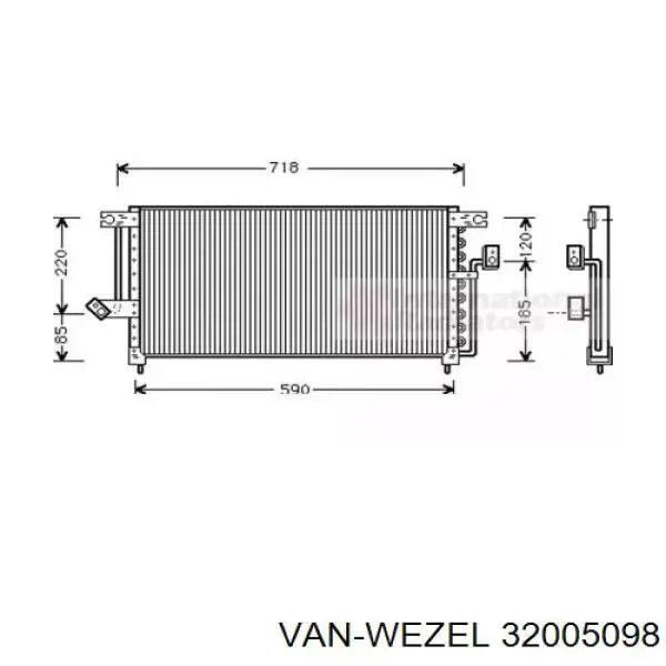 Радиатор кондиционера 32005098 VAN Wezel