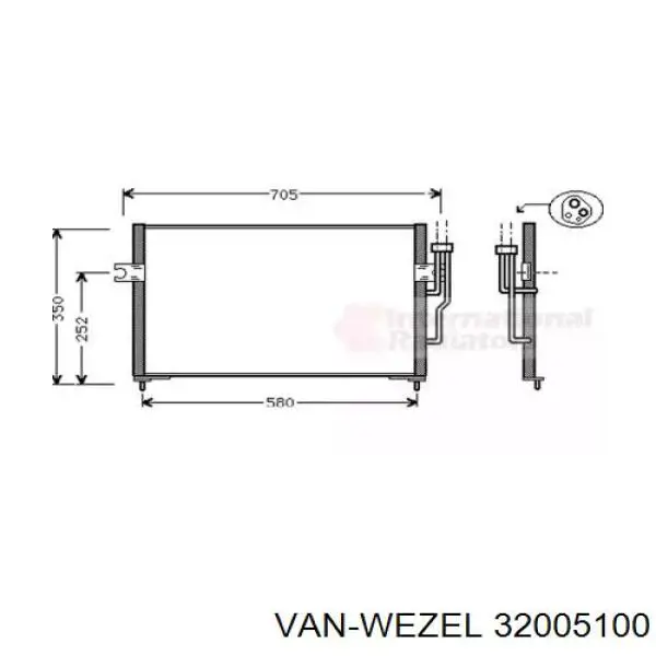 Радиатор кондиционера 32005100 VAN Wezel