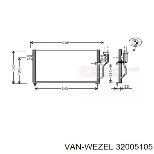 Радиатор кондиционера 32005105 VAN Wezel