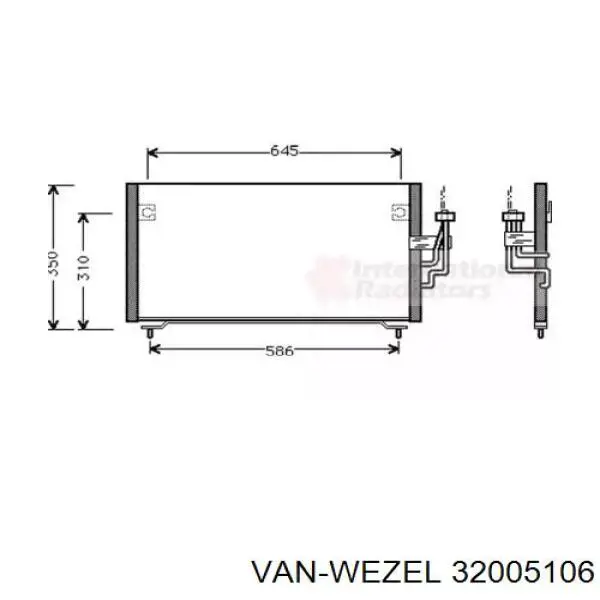 Радиатор кондиционера 32005106 VAN Wezel