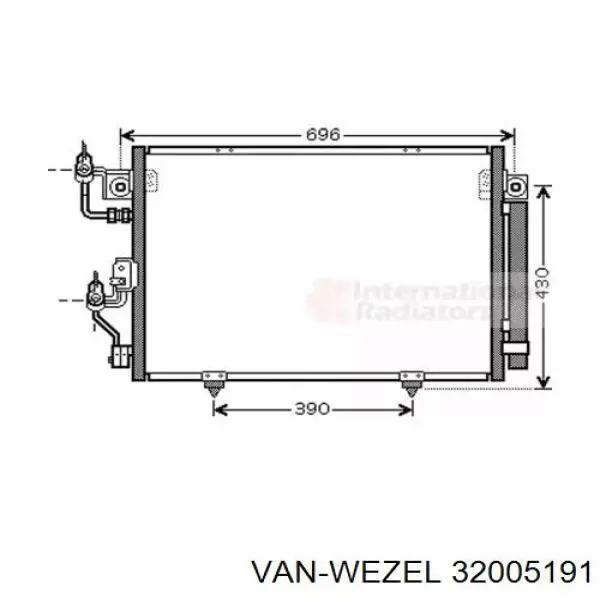 Радиатор кондиционера 32005191 VAN Wezel