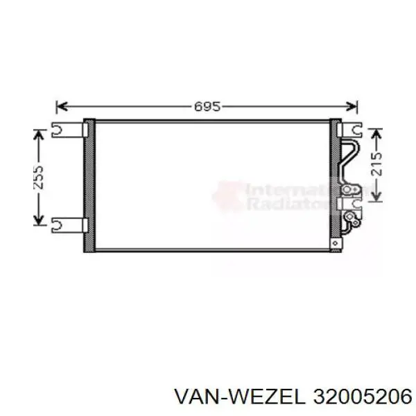 Радиатор кондиционера 32005206 VAN Wezel