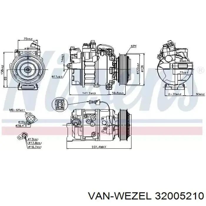 Купить 32005210 VAN Wezel Радиатор системы охлаждения кондиционера