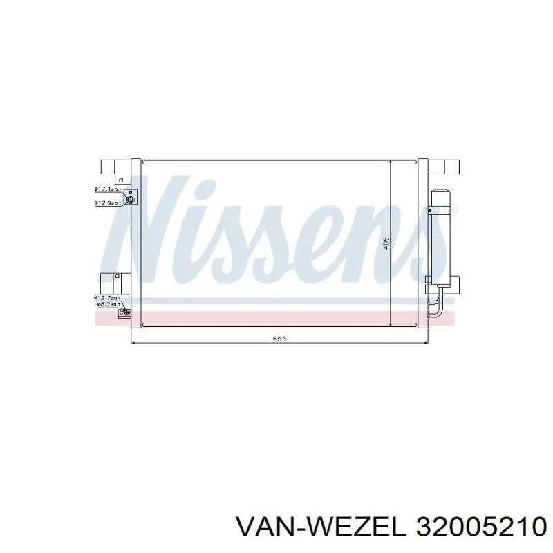 Радиатор кондиционера 32005210 VAN Wezel