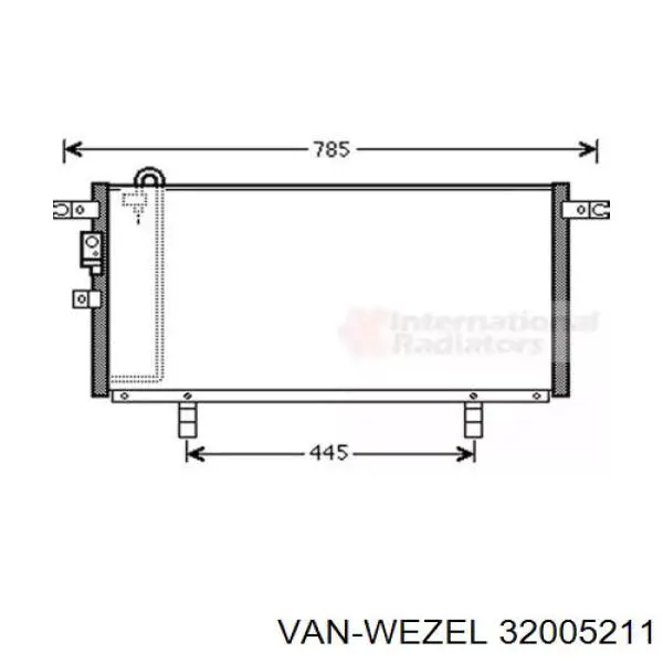 Радиатор кондиционера 32005211 VAN Wezel