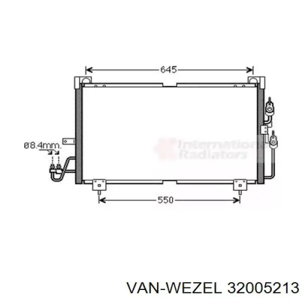 32005213 VAN Wezel радиатор кондиционера