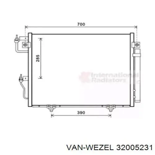 Радиатор кондиционера 32005231 VAN Wezel