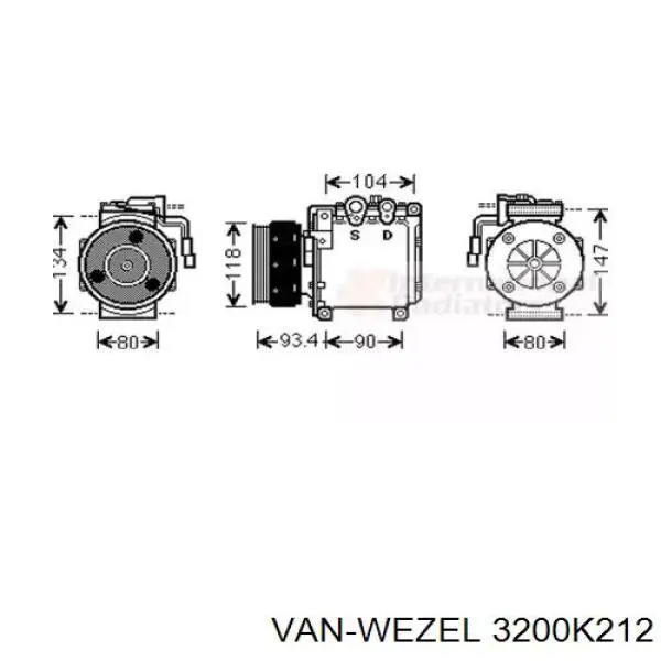 Компрессор кондиционера 3200K212 VAN Wezel