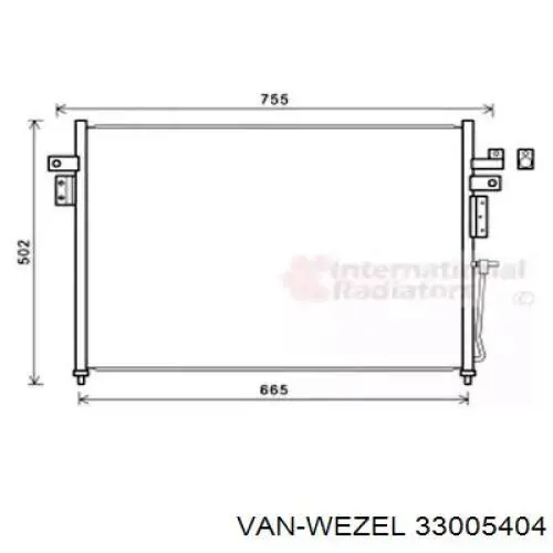 Радиатор кондиционера 33005404 VAN Wezel