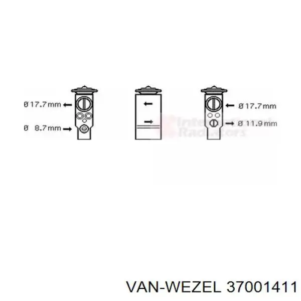 Клапан TRV кондиционера 37001411 VAN Wezel