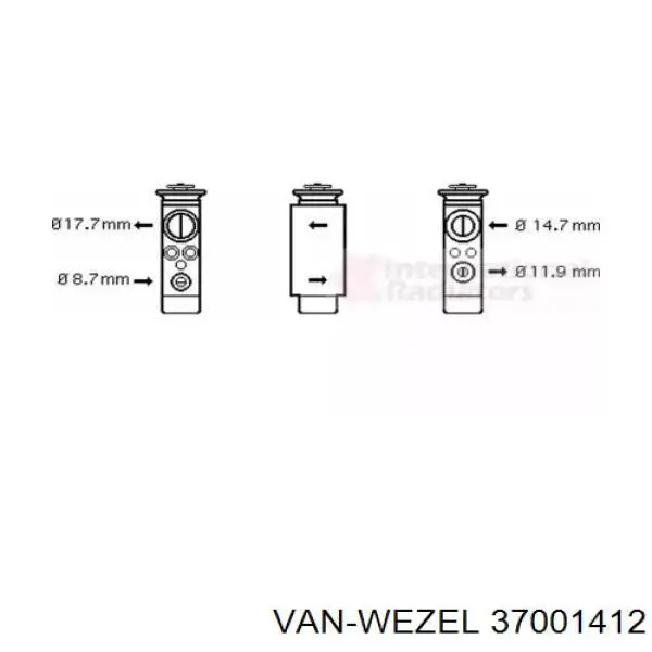 Клапан TRV кондиционера 37001412 VAN Wezel