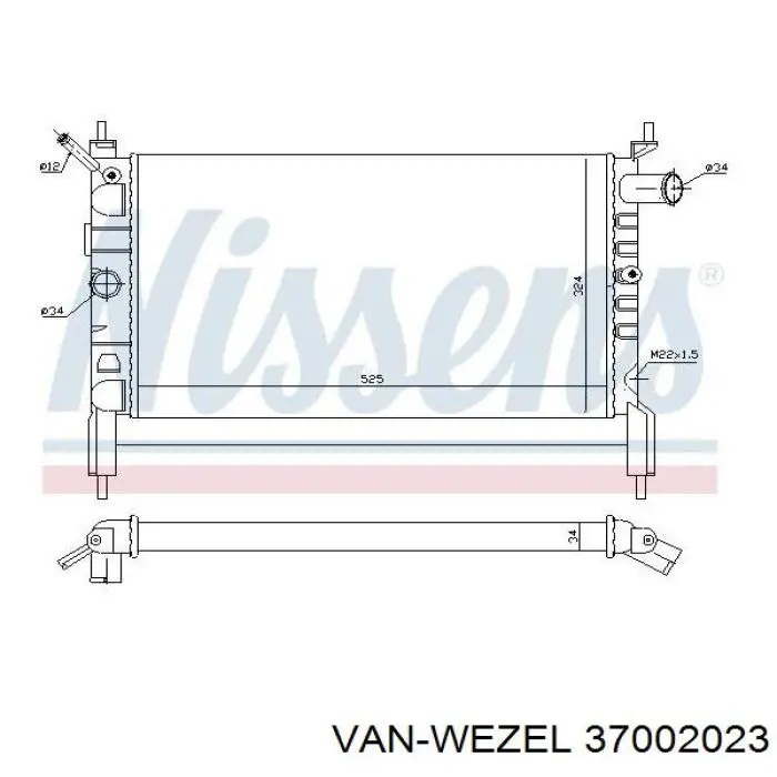 Радиатор 37002023 VAN Wezel