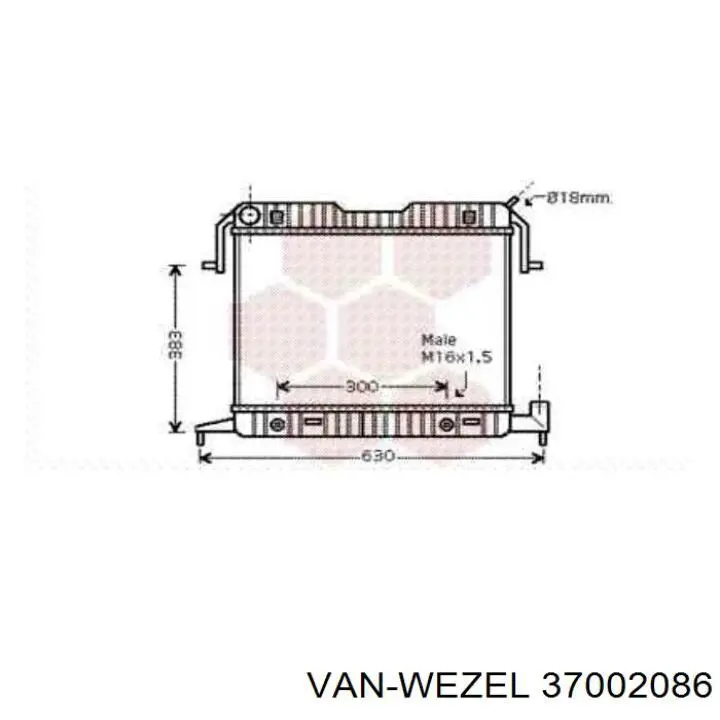 Радиатор 37002086 VAN Wezel