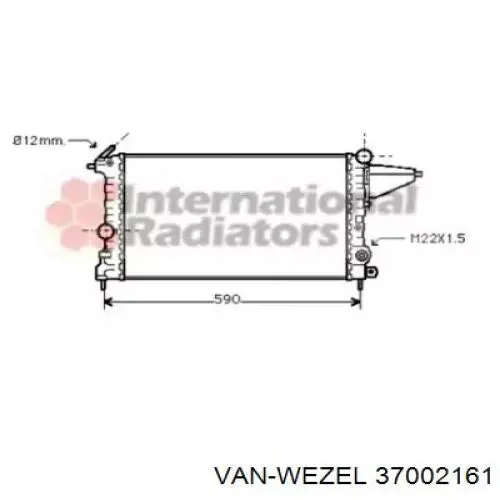 Радиатор охлаждения двигателя VAN WEZEL 37002161