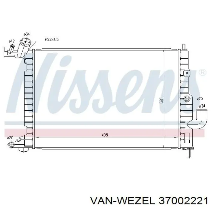 Радиатор 37002221 VAN Wezel