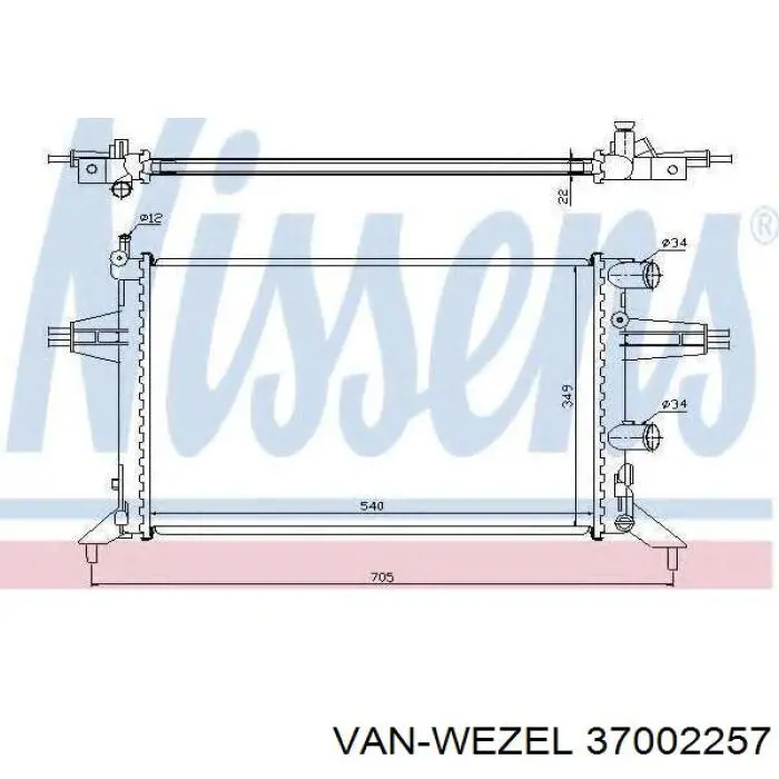 Радиатор охлаждения VAN Wezel 37002257