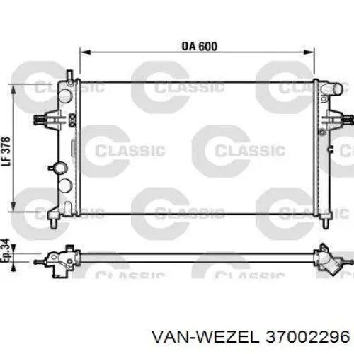 Радиатор охлаждения двигателя VAN Wezel 37002296 цена, от 52.18 USD