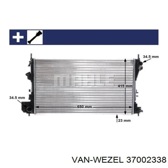 Радиатор охлаждения двигателя VAN Wezel 37002338 цена, от 55.17 USD