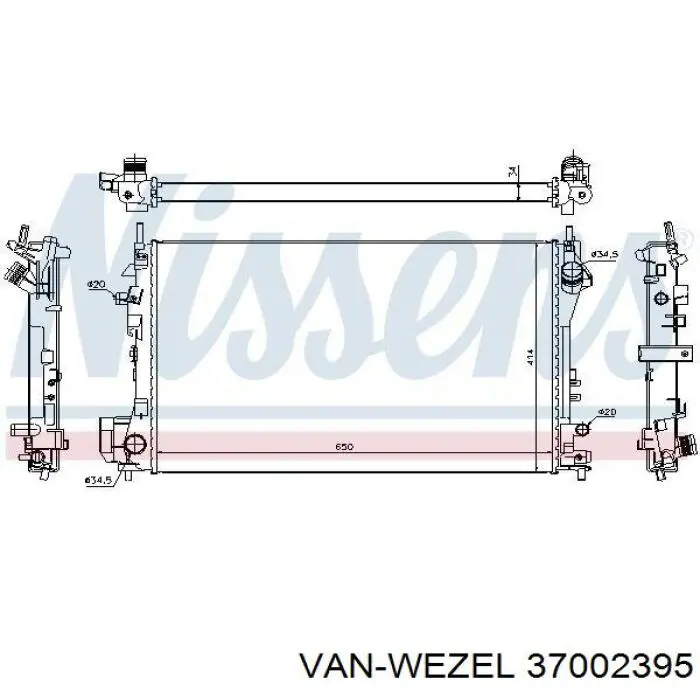 Радиатор 37002395 VAN Wezel