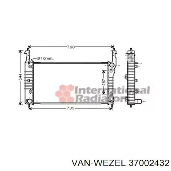 Радиатор 37002432 VAN Wezel